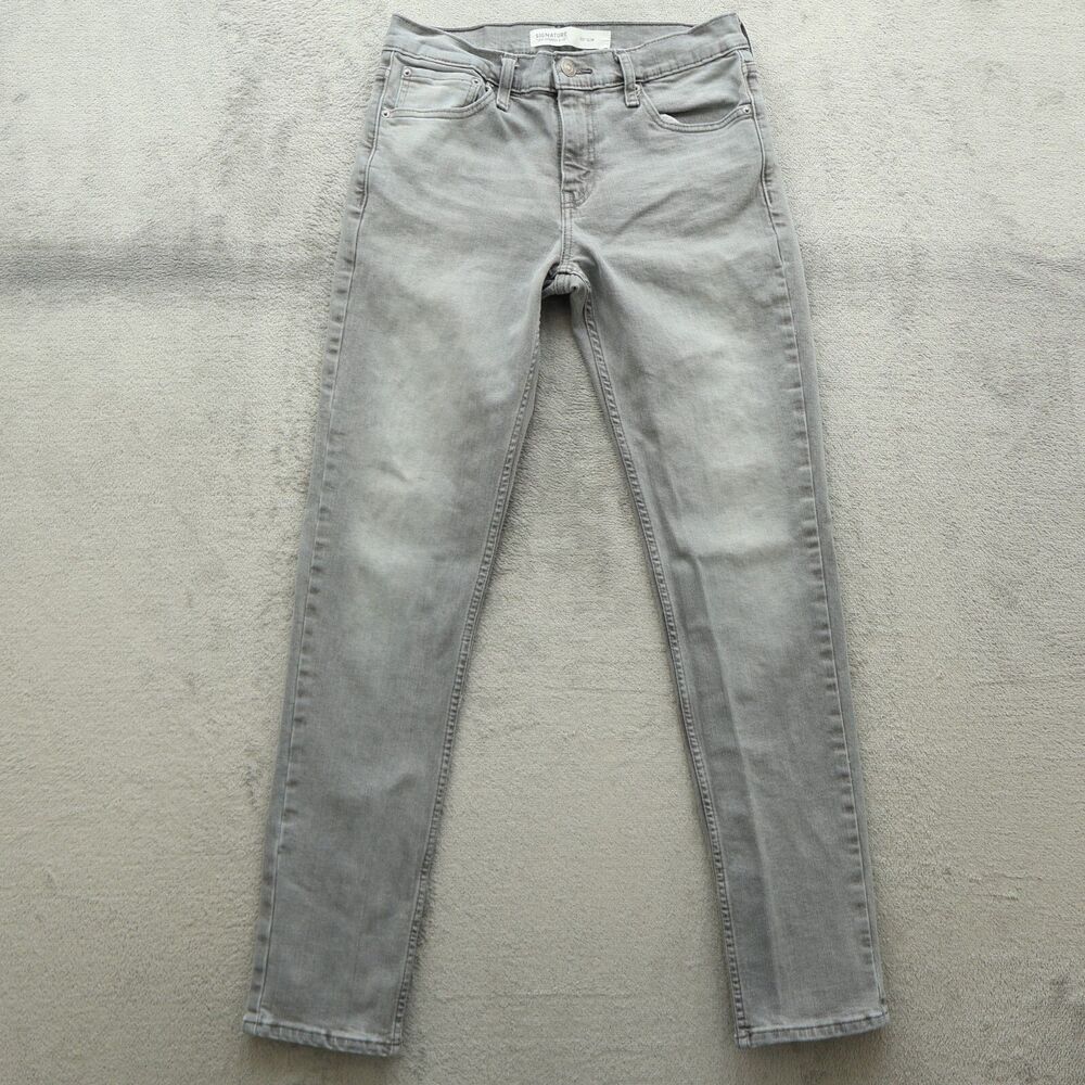 Levi's Signature Jeans Mens Size 30x32 Gray S37 Slim Fit Flex Stretch Denim